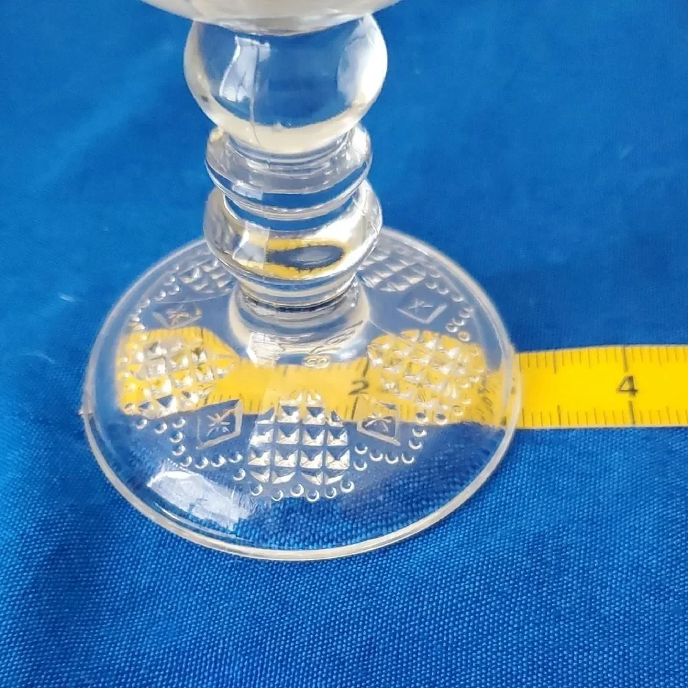 Vintage 1978 Avon Clear Pressed Glass Goblet Heart & Diamond Water Wine Chalice